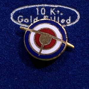 EUC Royal Air Force enamel target 10K gold filled pin